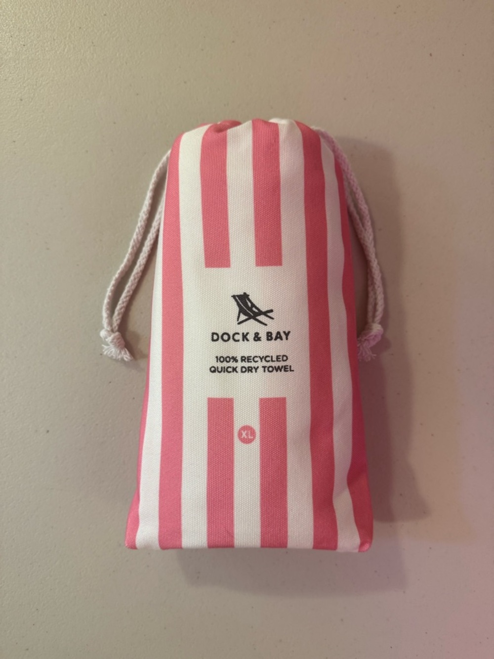 Dock & Bay Pink and White Striped Quick Dry Towel - XL